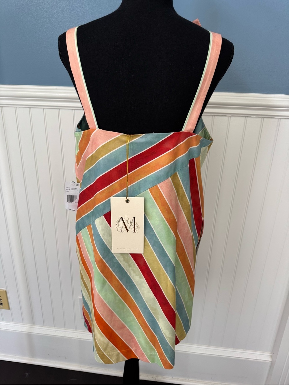 NWT Mestiza New York Payton Mini Dress In Cabana Stripe ~ Size Large - Picture 9 of 14